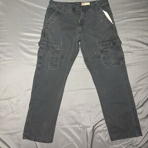 Wrangler Cargo Pants Mens 32x32 Black Relaxed Fit Stretch Utility Chino 70ABWBL